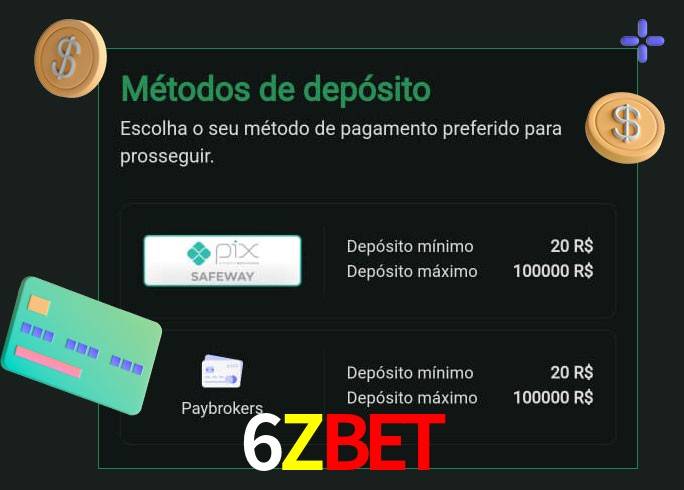 O cassino 6Zbet oferece uma grande variedade de métodos de pagamento
